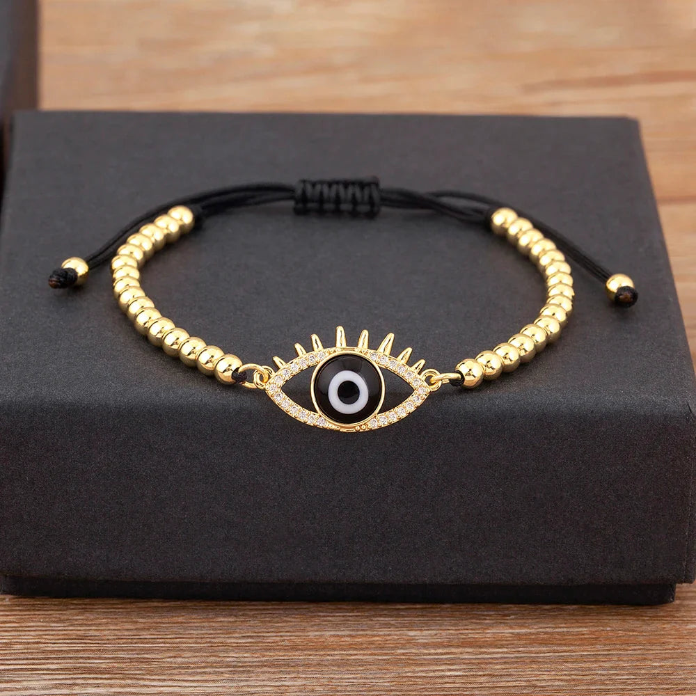 Adjustable Evil Eye Bead Bracelet
