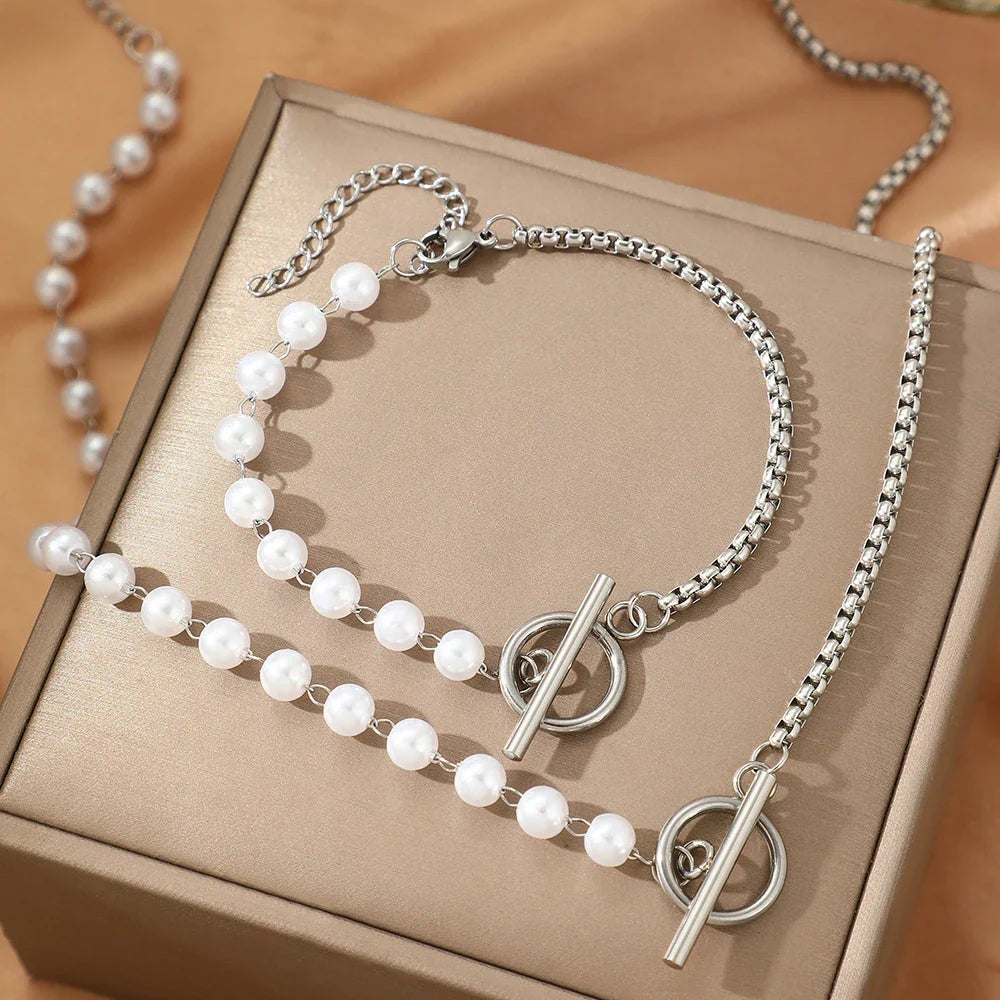 Splicing Pearl Jewelry Set