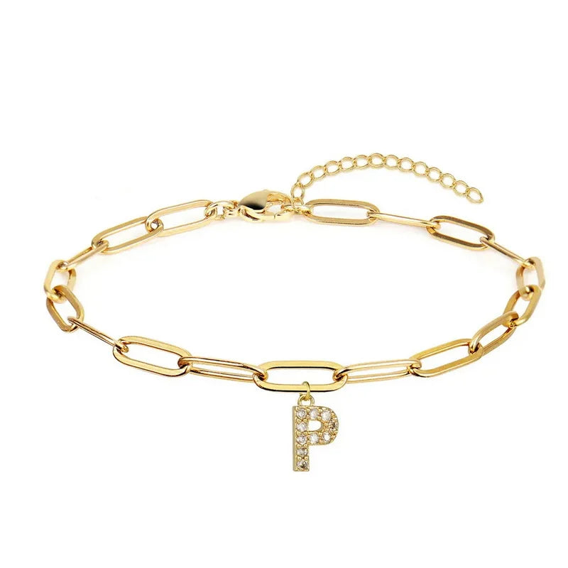 Paperclip Initial Bracelet