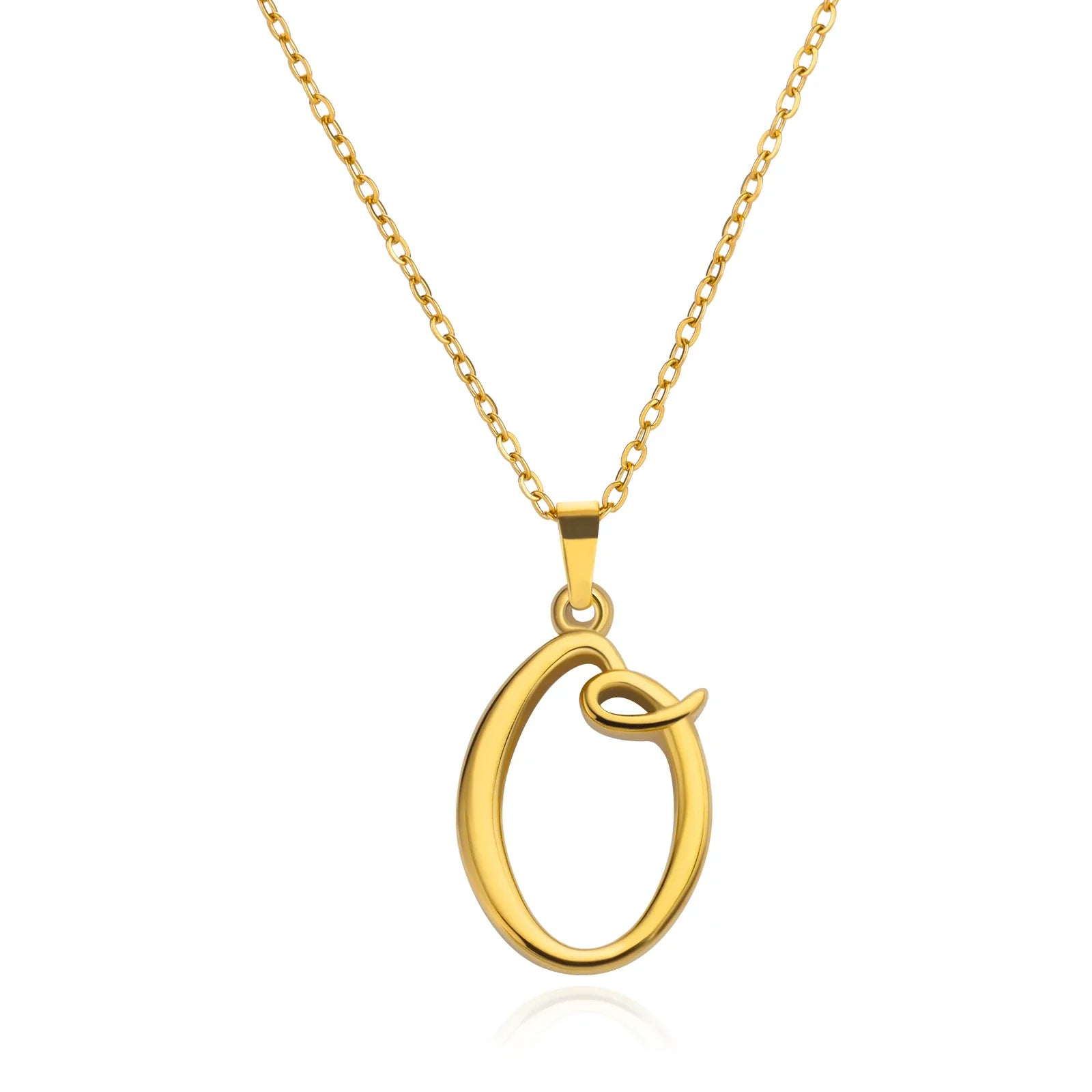 18k Cursive Initial Necklace