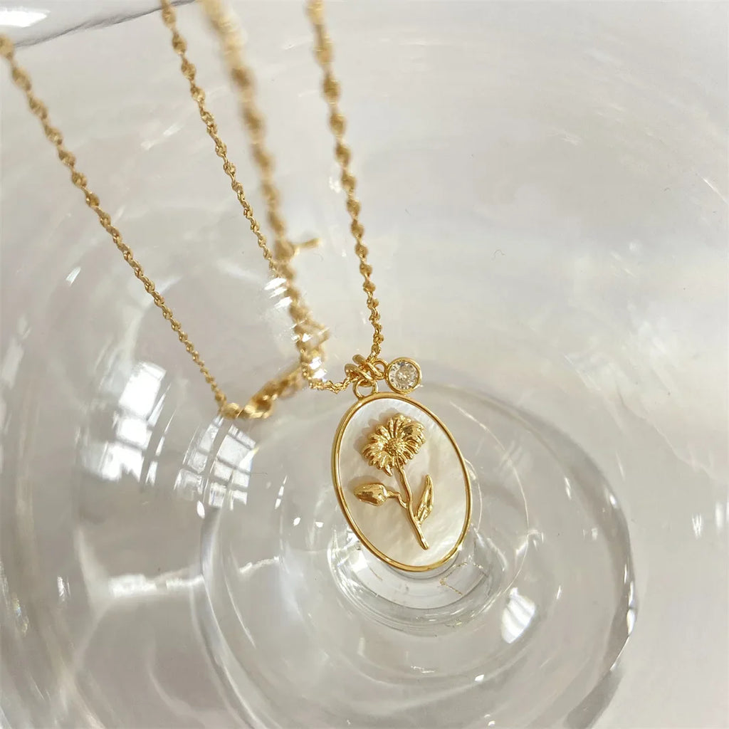 Birth Flower & Stone Necklace