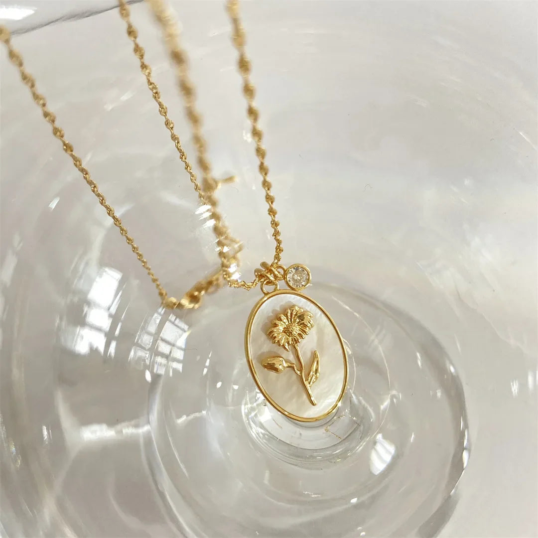 Birth Flower & Stone Necklace