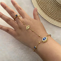 Evil Eye Chain Ring Bracelet Combo