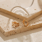 18k Inlaid Heart Earrings