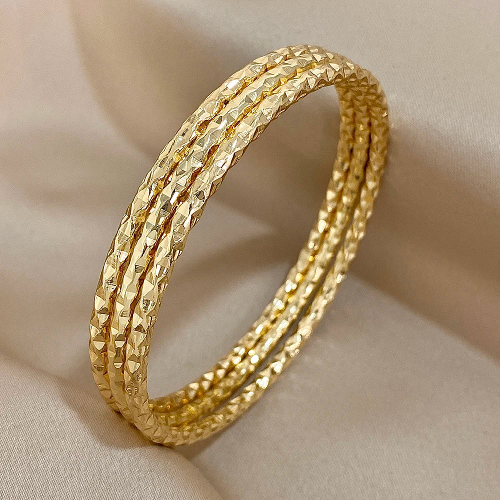 3PC Geometric Bangles
