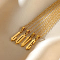 Old Gothic Initial Necklace