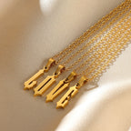 Old Gothic Initial Necklace