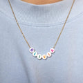 Colorful Beads Initial Necklace