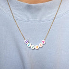 Colorful Beads Initial Necklace