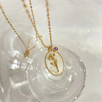 Birth Flower & Stone Necklace