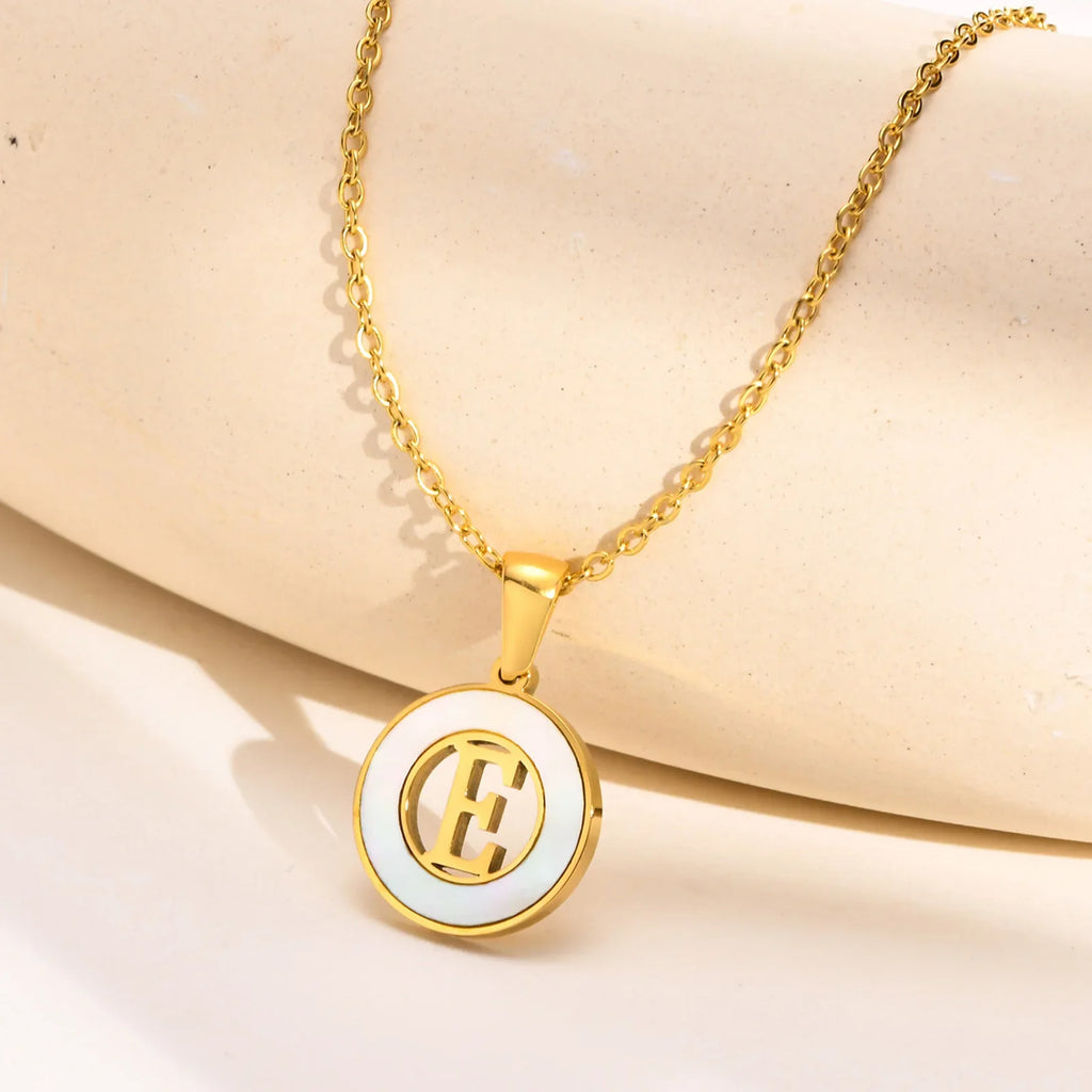 Coin Initial Necklace