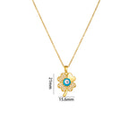 Evil Eye Lucky Clover Necklace