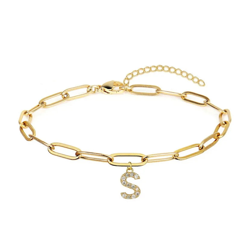 Paperclip Initial Bracelet