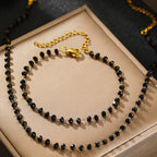 Obsidian Necklace & Bracelet Set