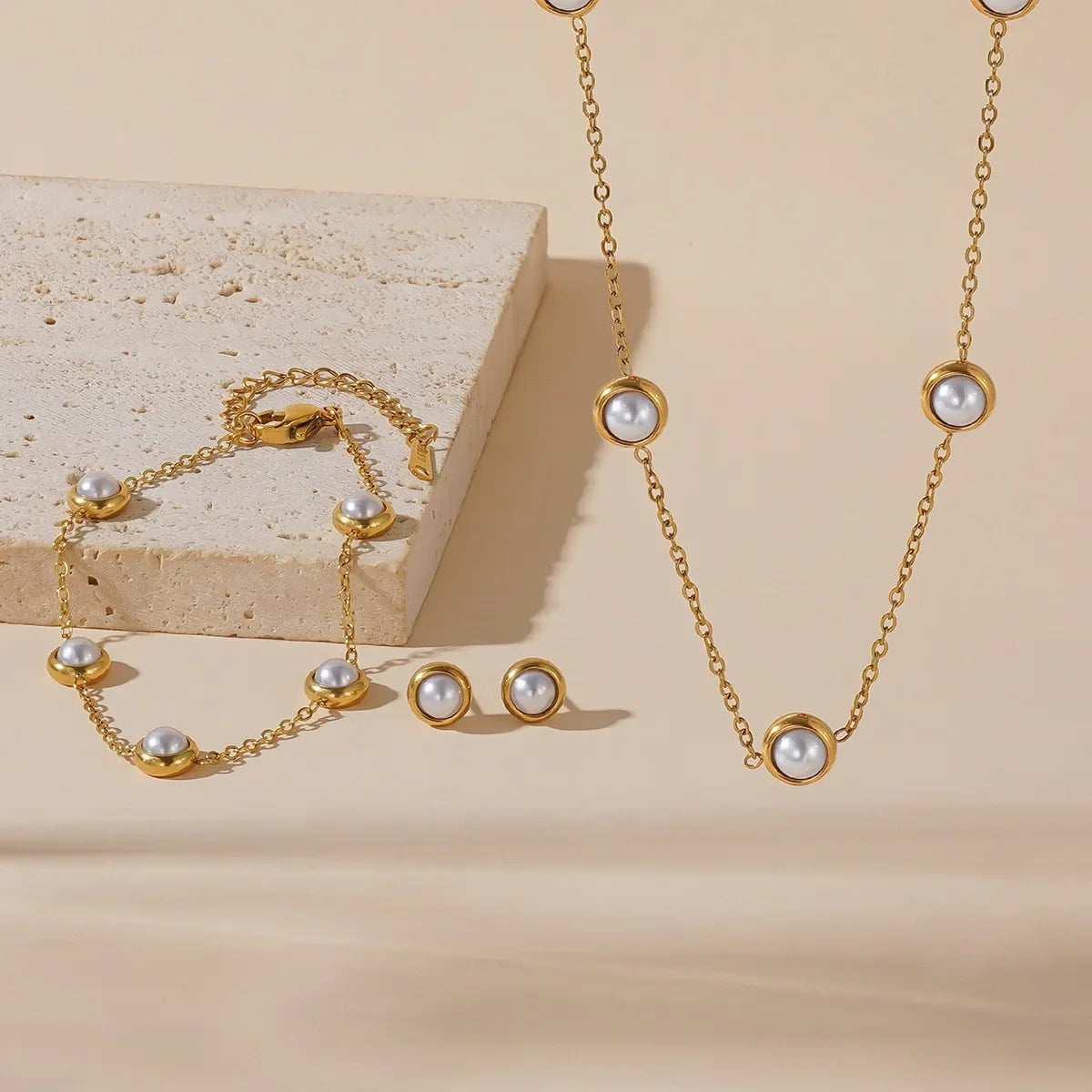 Pearl Button Jewelry Set