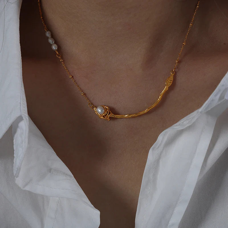 Pearl Twig Necklace