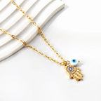 18k Classic Evil Eye Charm Necklace
