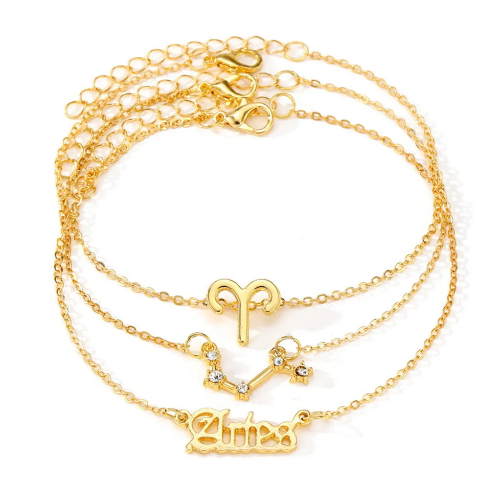 3PC Zodiac Anklets
