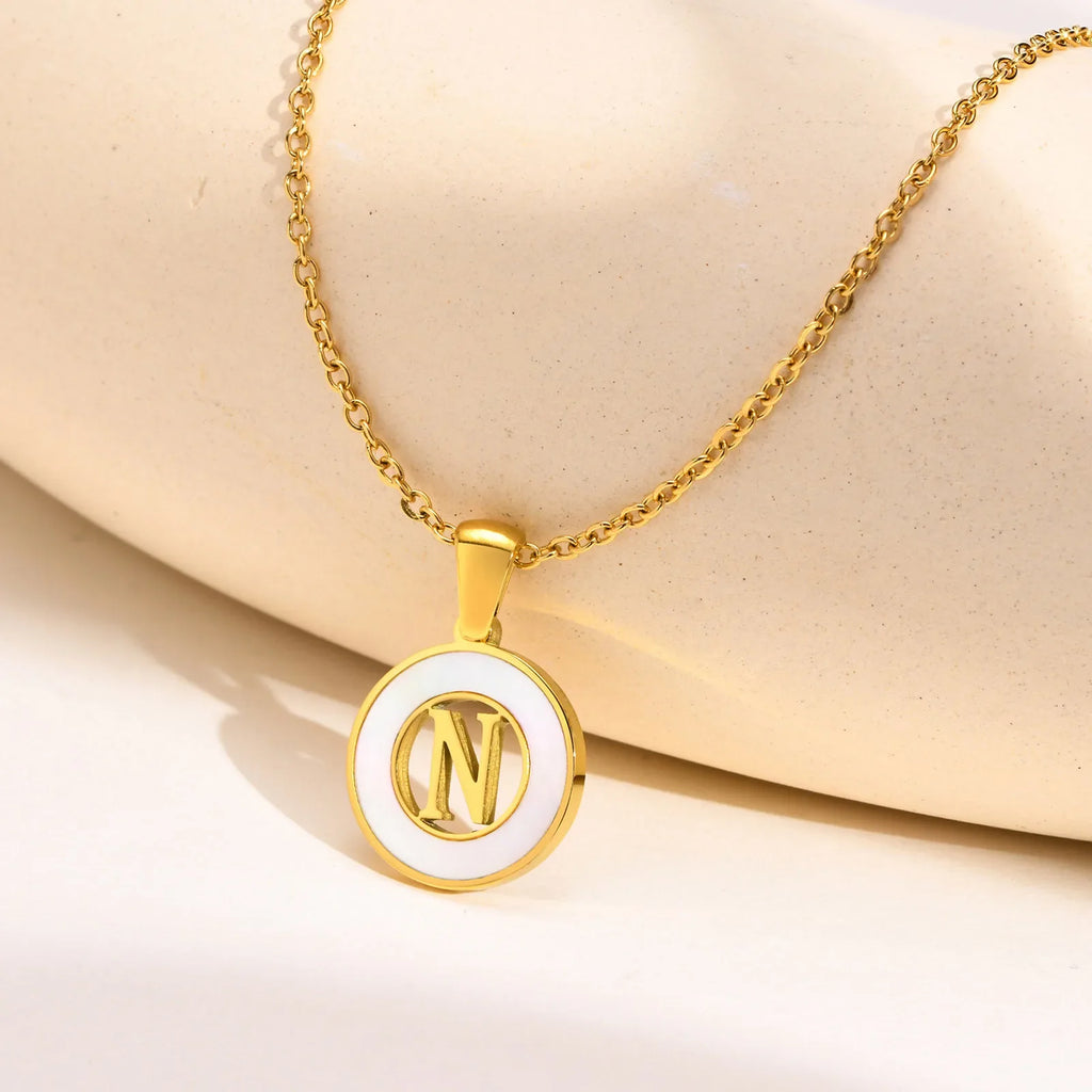 Coin Initial Necklace