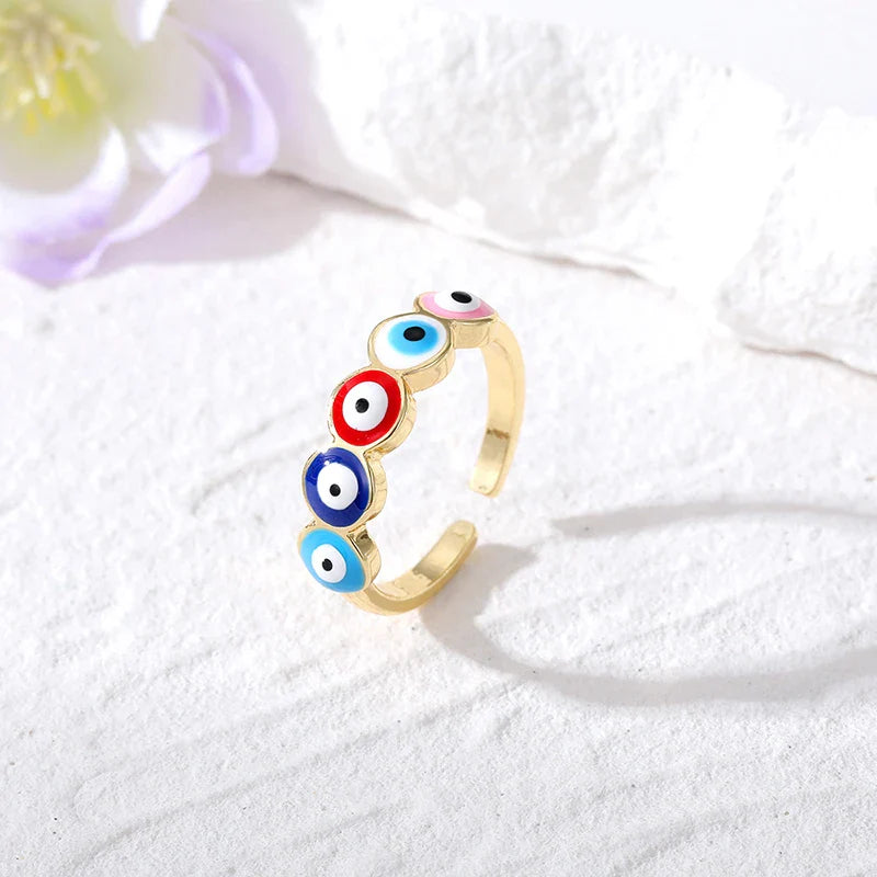 Adjustable Evil Eye Rings