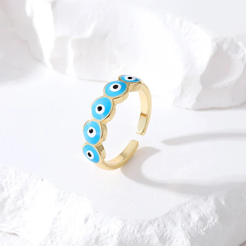 Adjustable Evil Eye Rings