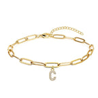 Paperclip Initial Bracelet