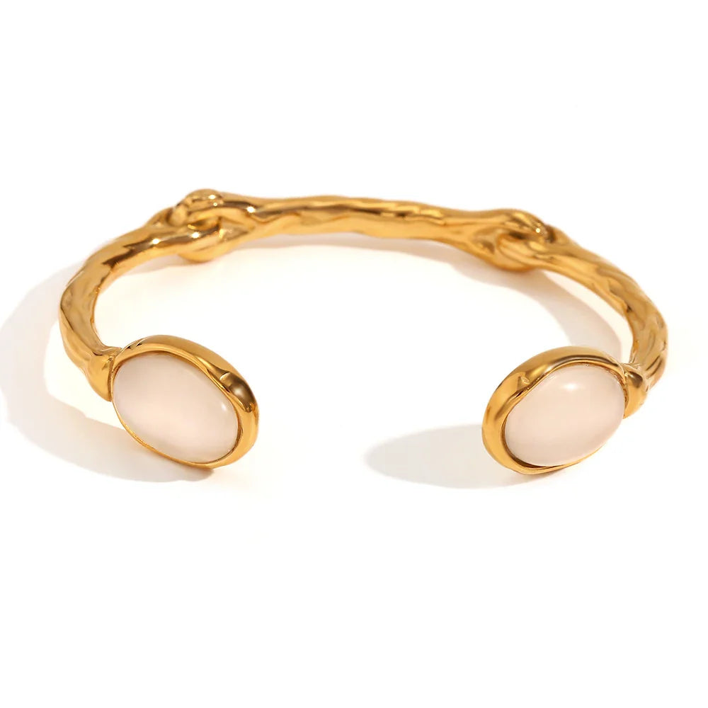 18k Irregular Stone Twig Bracelet