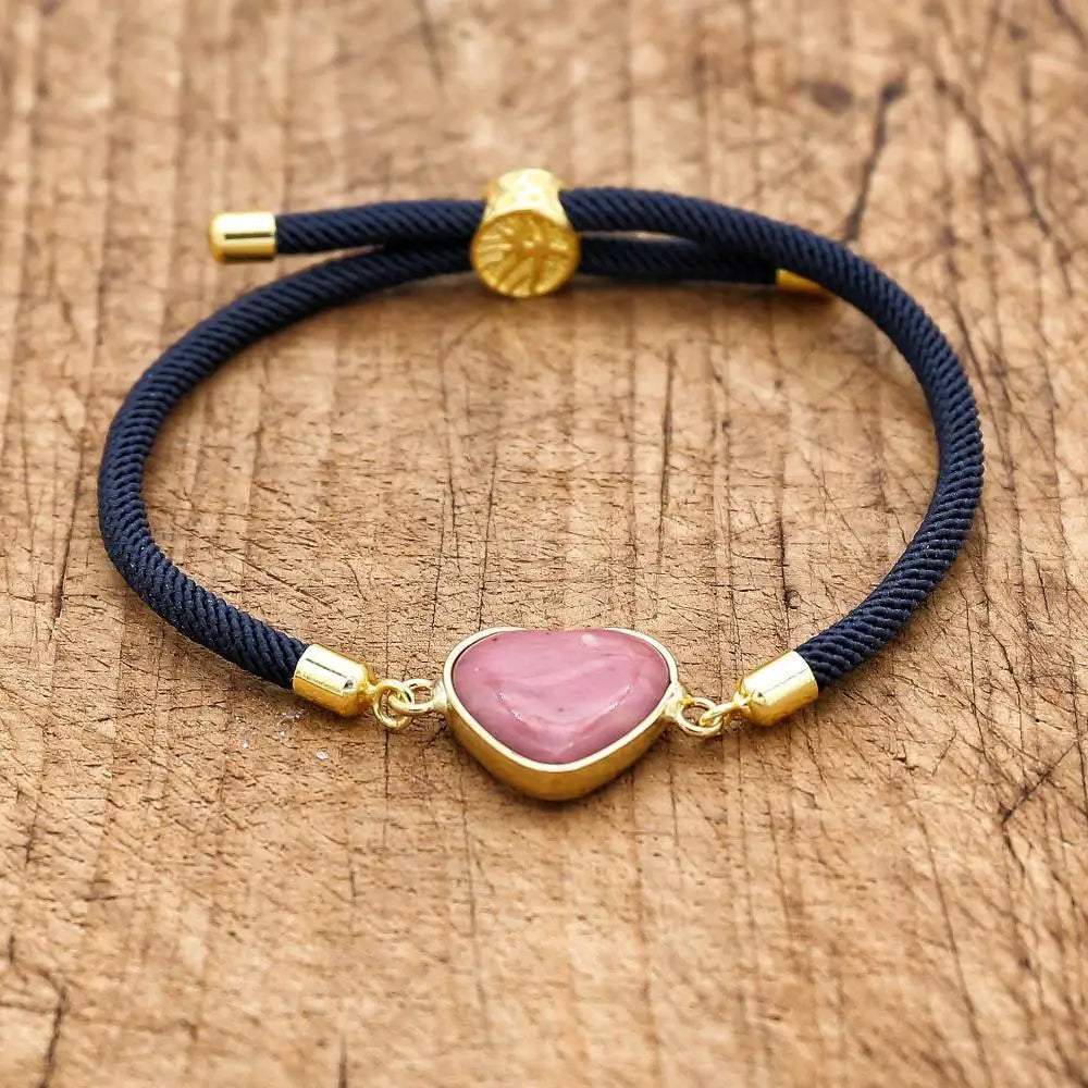 Simple Heart Stone Bracelet