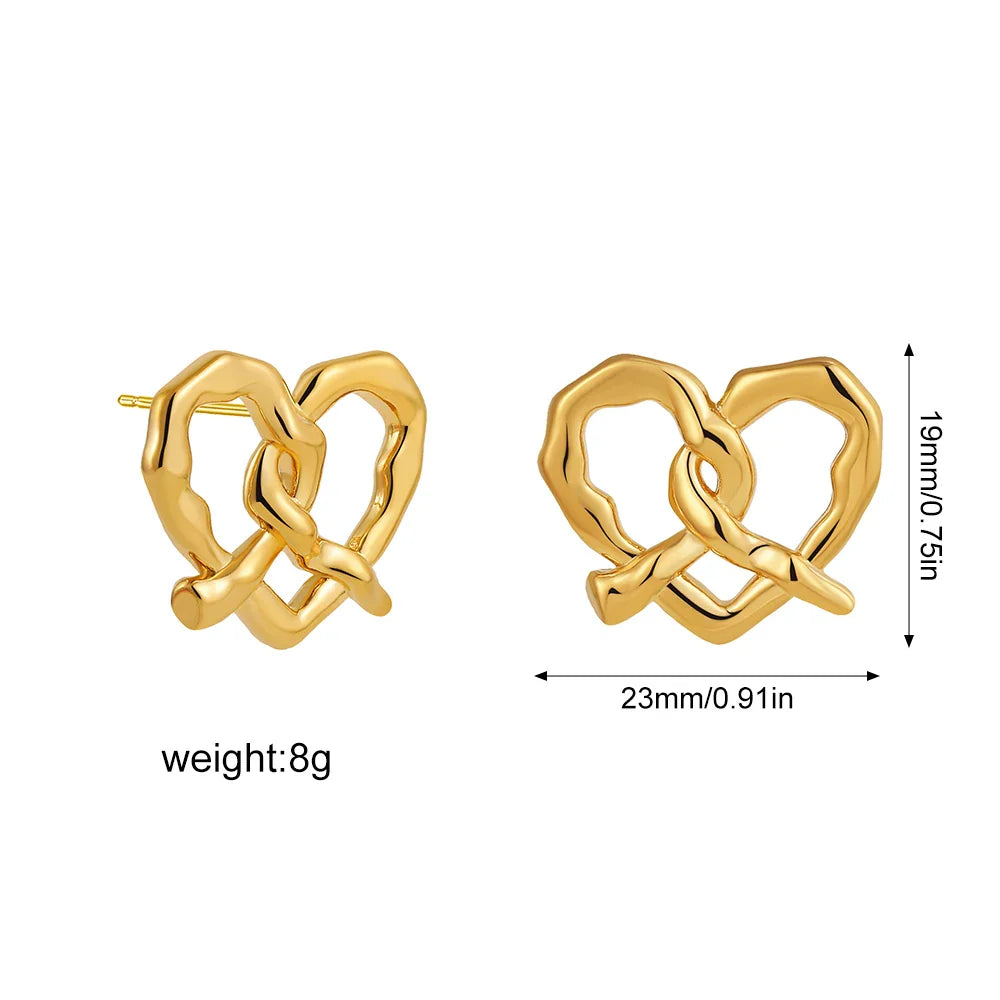 Pretzel Heart Earrings