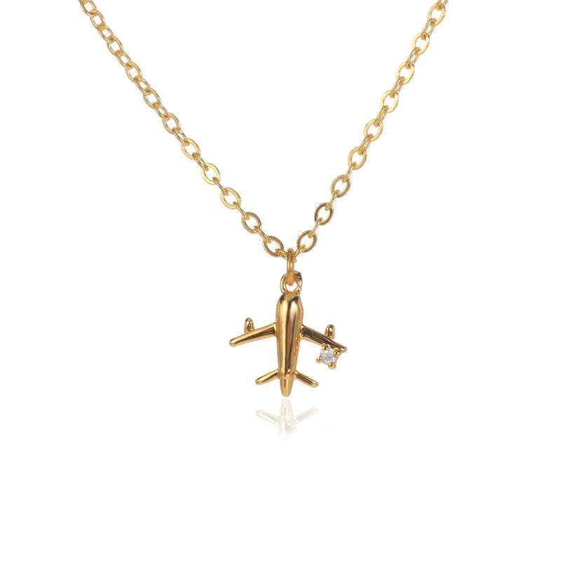 Dainty Travel Airplane Necklace