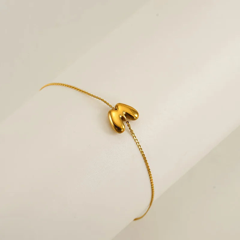 Dainty Bubble Initial Bracelets