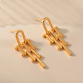 18k Geometric Bar Earrings