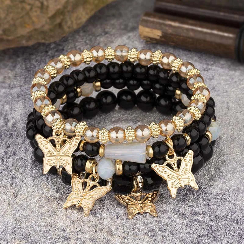 4PC Boho Butterfly Stack Bracelets