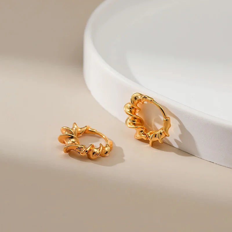 18k Twisted Coil Hoop Earrings