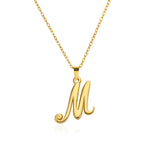 18k Cursive Initial Necklace