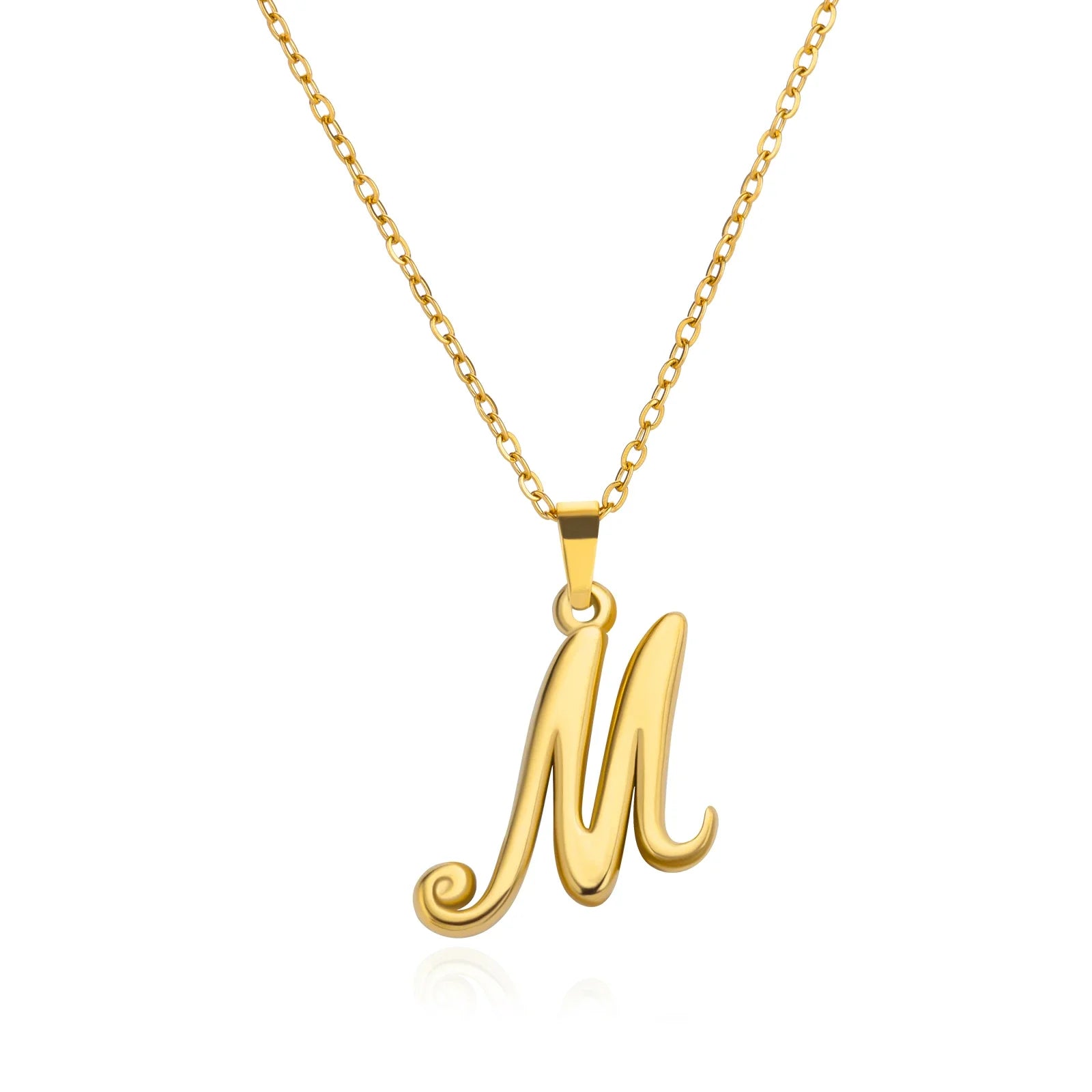 18k Cursive Initial Necklace