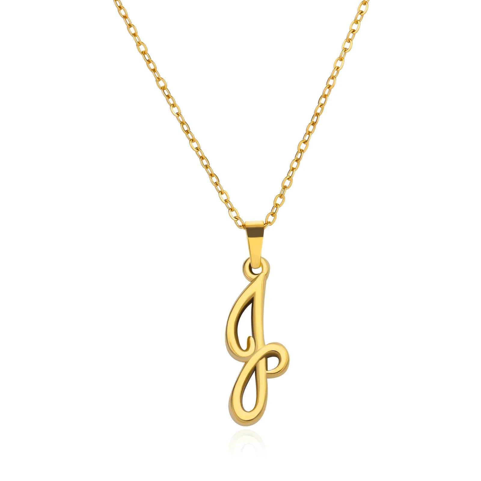 18k Cursive Initial Necklace