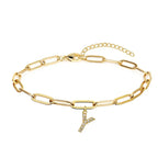 Paperclip Initial Bracelet
