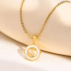 Coin Initial Necklace