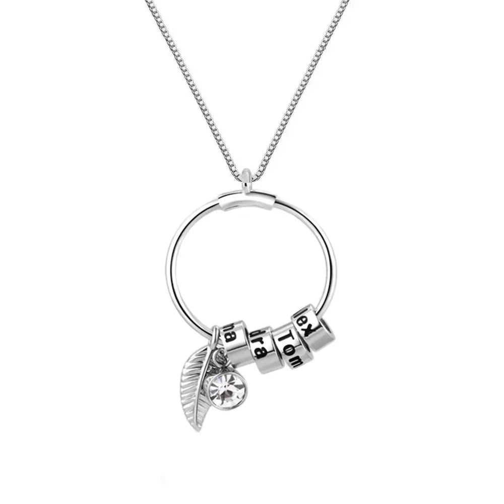 Circle Birthstone & Name Necklace