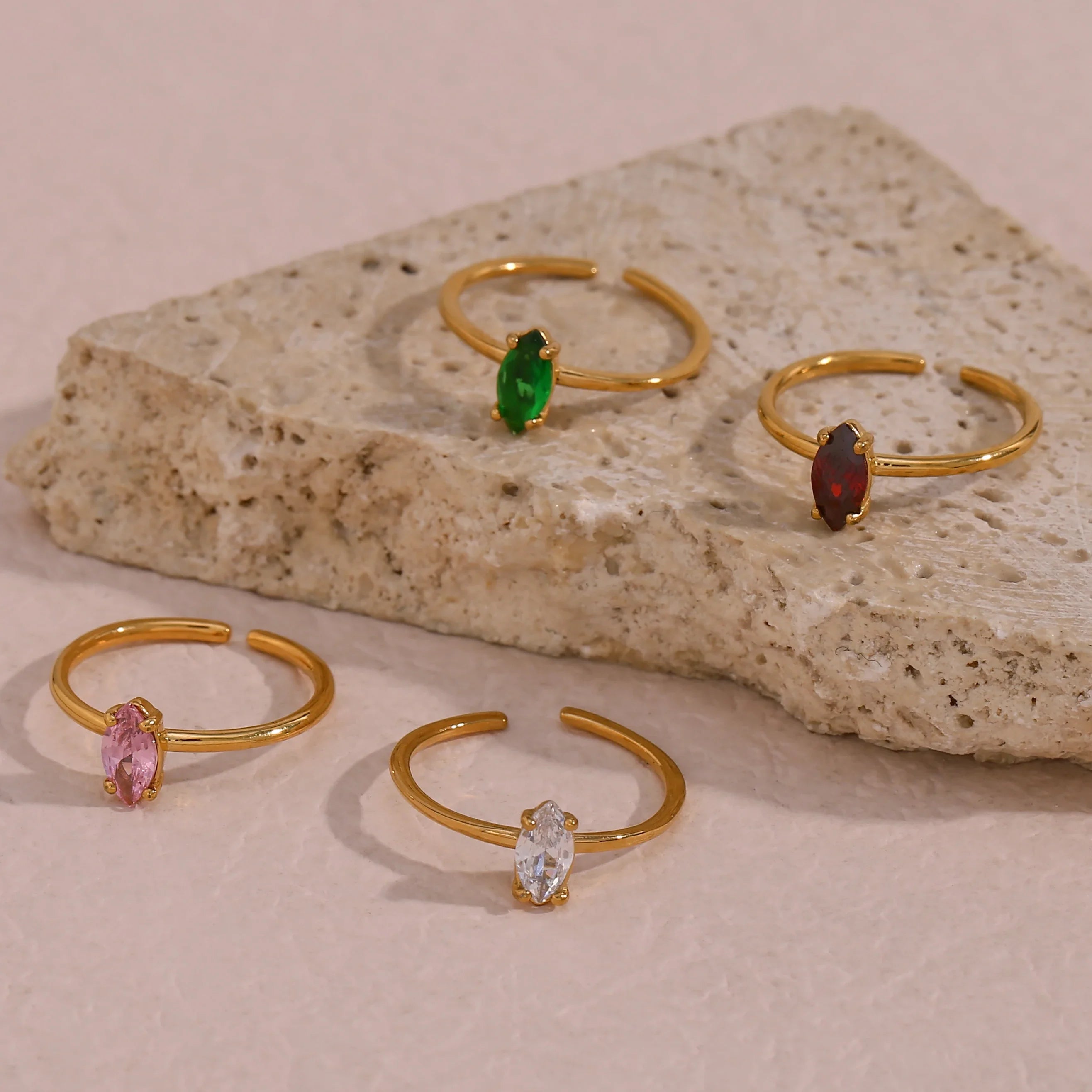 Minimalist Crystal Rings