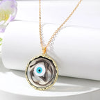Round Pendant Evil Eye Necklace