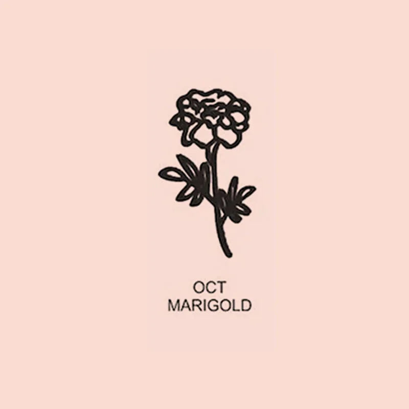 Custom Birth Flower & Name Ring