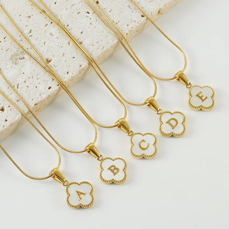 Clover Initial Necklace & Bracelet