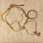 18k Dual Layer Initial Pearl Necklace