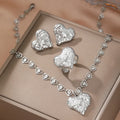 Hammered Heart Jewelry Set