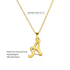 18k Cursive Initial Necklace