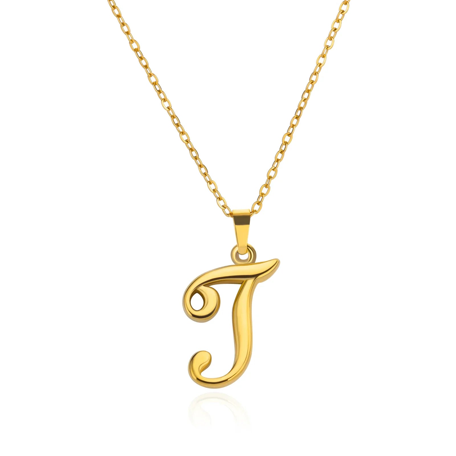 18k Cursive Initial Necklace