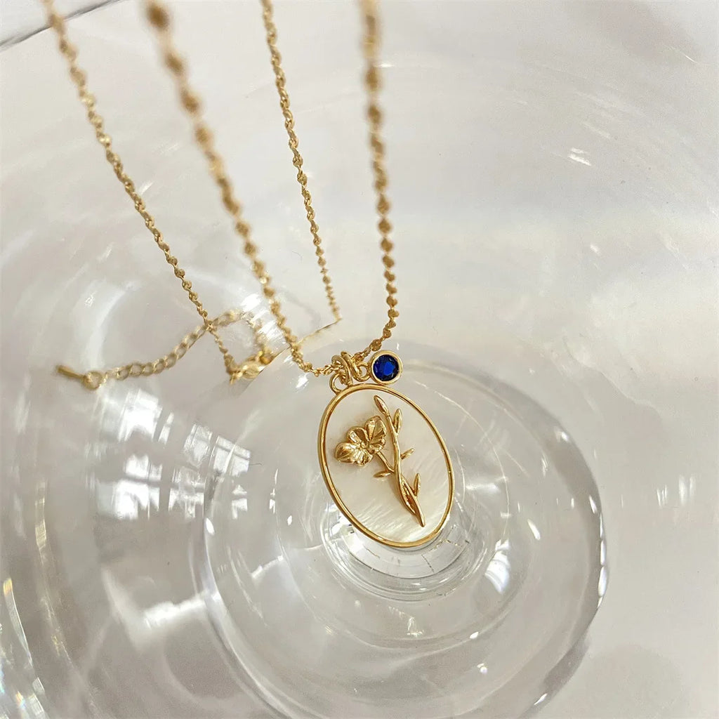 Birth Flower & Stone Necklace