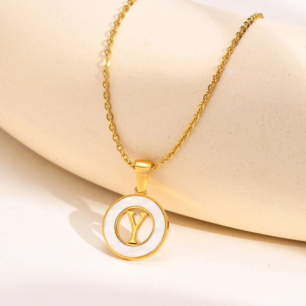 Coin Initial Necklace